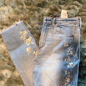 Abercrombie & Fitch Light Blue Floral Skinny Jeans